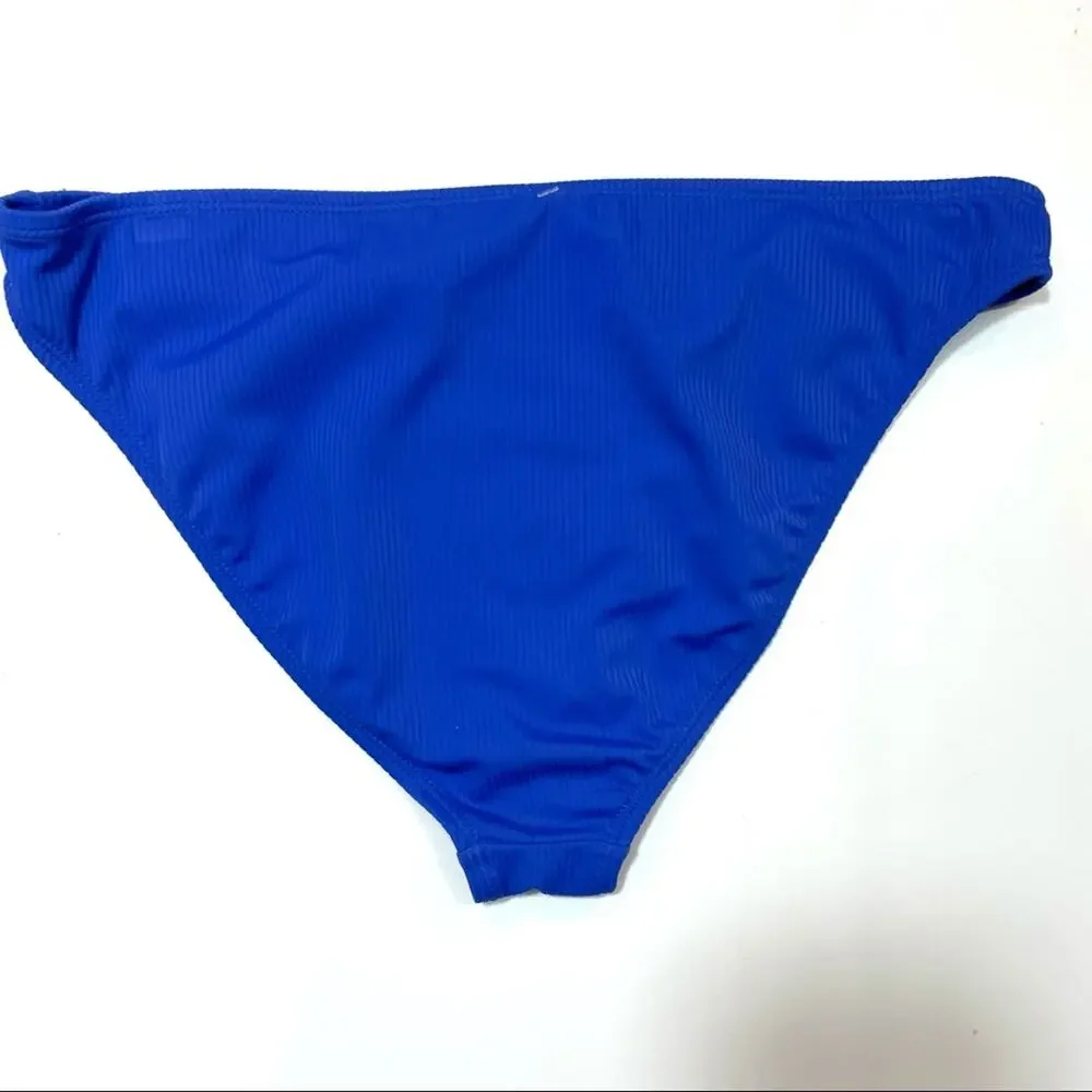 California Waves BLUE Ribbed Bikini Swim Bottom